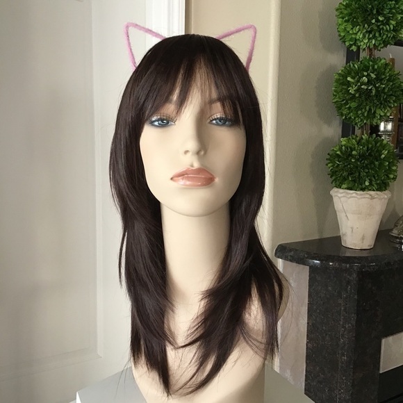 Cat Ears Hair Headband Pink Fuzzy Kitten Halloween Party Costume Crafts Girl NEW - Picture 5 of 13